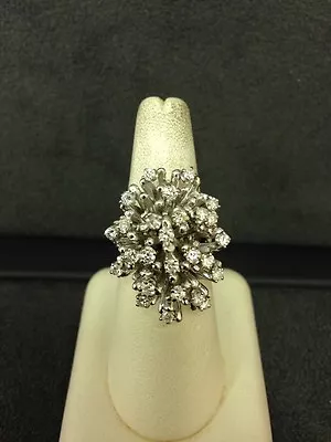 Antique 14K White Gold Diamond Cocktail Ring  • $1750