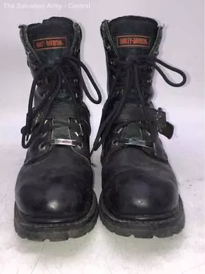 Harley-Davidson Mens Black Leather Round Toe American Biker Boots Size 8.5 • $7.99