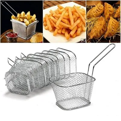 £10.69 • Buy Set Of 8 Kitchen Mini Chip Baskets Mini Fryer Serving Food Presentation Basket