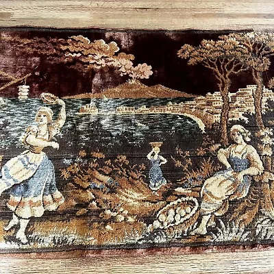 Vintage TAPESTRY 40” X 22” Velour Wall Art Rug Table Runner • $28