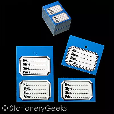 £1.99 • Buy 100 Blue Clothes Garment Tickets Perforated Clothing Price Stock Tags Tagging