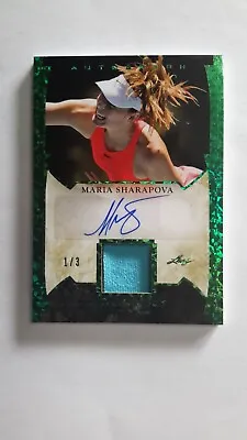 Maria Sharapova 2022 Leaf In The Game Emerald Game Used Jersey Auto Ssp #1/3 • $400