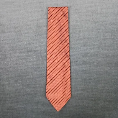 Etro Milano Tie Mens One Size Orange Striped Designer Tie • $7.50