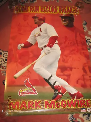 MARK McGWIRE St Louis Cardinals HOME RUN Record Breaker POSTER  1998  NEW 22X33  • $15.95