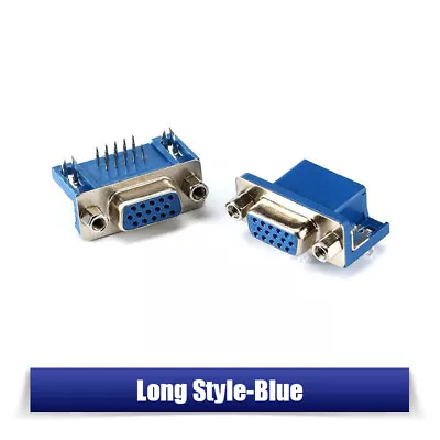 D-Sub Serial Socket PCB 15 Pin Connector Right Angle DIY Plug VGA15 Blue / Black • £1.64