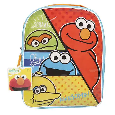 Backpack 15  Sesame Street ELMO Oscar Cookie Monster Big Bird New • $10.99