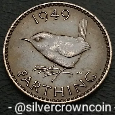 UK Great Britain Farthing 1949. KM#843. 1/4 Quarter Penny Cent Coin. Wren Bird H • $5.85