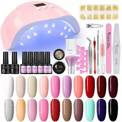 Complete Gel Nail Polish Set With Lamp Soak Off 20 Colours Gel Nail Starter Kit • £24.89