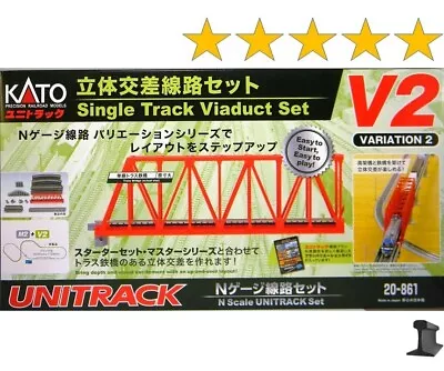 Kato N Scale ~ New 2024 ~ Single Track Viaduct Set Variation V2 Track ~ 20-861 • $87.16