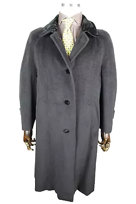 4k PURE CASHMERE HAND SEWN CROMBIE OVERCOAT RARE 42 52 LARGE HAND MADE ITALY • $746.73