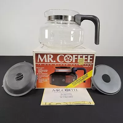 Mr. Coffee Replacement Pot Glass 10 Cup W/ Standard & Decanter Lids • $10.99