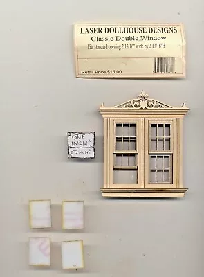 Half 1/24 Scale - VICTORIAN DOUBLE WINDOW    LD0770 Dollhouse Miniature USA GA • $30.69