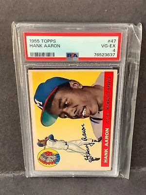 1955 Topps #47 Hank Aaron PSA 4 • $550