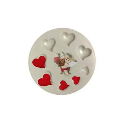 Cupid Heart Mould Silicone Love Valentine Cake Fondant Icing Chocolate Resin Wax • £5.25