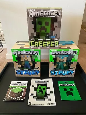 Minecraft - Steve Diamond Steve & Creeper Vinyl Figures W/ Stickers • $39.99