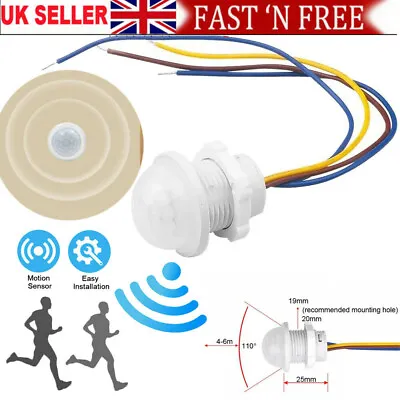 360 Degree Recessed PIR Sensor Detector Ceiling Occupancy Motion Light Switch UK • £5.68