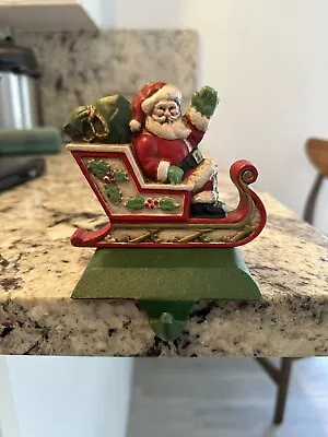 Midwest Imports Cannon Falls SANTA'in His Sleigh Vtg Cast Iron Stocking Hanger • $26.49