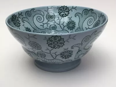 £18 • Buy Antique William Ridgway Helical 6.5” Pottery Bowl C1840 Green & Blue Paisley VGC