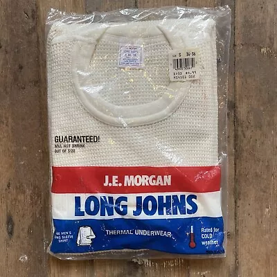 Deadstock Vintage 1980’s J.E. Morgan Long Johns Thermal Longsleeve Shirt Size S • $25