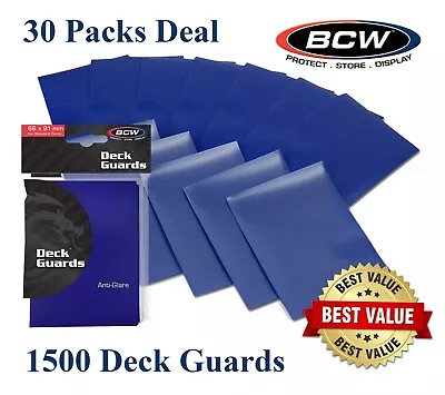 1500 Matte Blue MTG BCW Deck Guards CCG Pokemon Gaming Card Sleeves 30 New Packs • $53