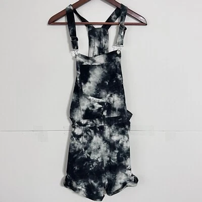 $9.94 • Buy No Boundaries Womens Shortalls Size L 11-13 Grey Acid Wash Suspenders