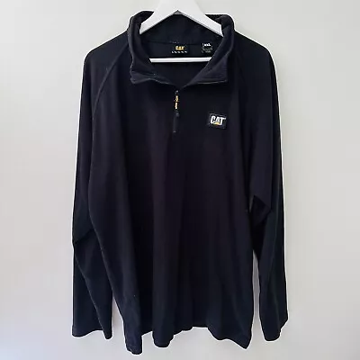 CAT Caterpillar Long Sleeve Fleece Pullover - 1/4 Zip Mens Size 2XL - Aus Post • $29.90