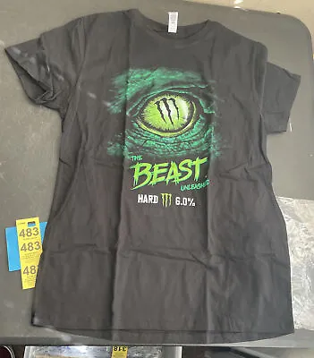 New MONSTER ENERGY T-Shirt The Beast Unleashed Size Medium Double Sided Logo • $14.99