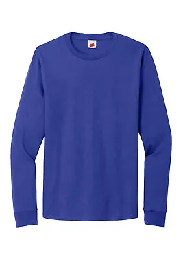 Hanes 5286 Mens Long Sleeve Essential-T 100% Cotton Stylish T-Shirt • $14.60