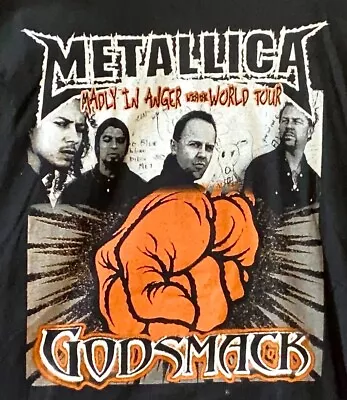 Metallica T Shirt Godsmack T Shirt Metal T Shirt Mens Medium VTG Concert T Shirt • $86.99