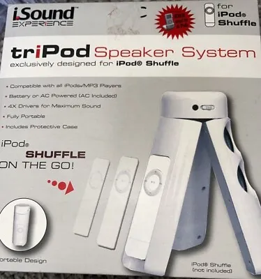 $24.99 • Buy I.Sound Tripod Portable Speaker For IPod Shuffle MP3 Players White Stand Case 6 