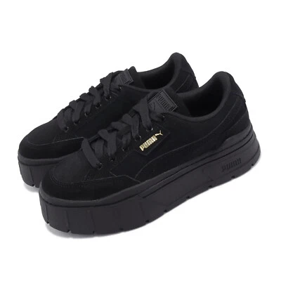 $182.60 • Buy Puma Mayze Stack Suede Wns Black Gold Women Casual Platform Shoes 383983-01