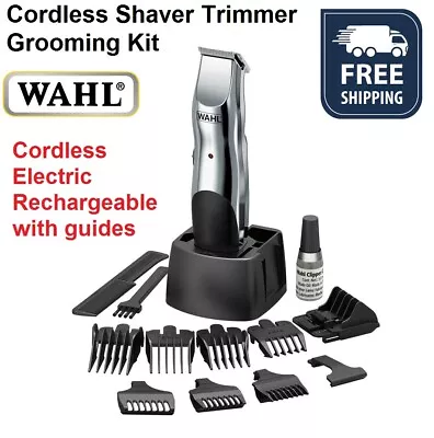 WAHL Rechargeable Beard Trimmer Shaver Cordless Electric Cutting Guides Face NEW • $64