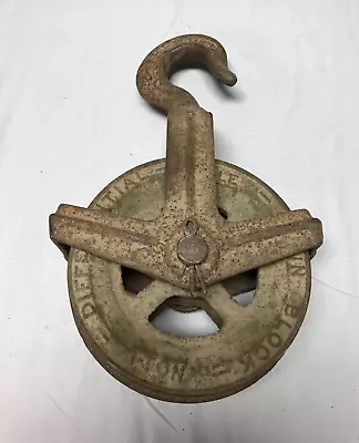 1 Antique Cast Iron Steel Yale & Towne 1 Ton Pulley Chain Block VTG Old 2123-23B • $125