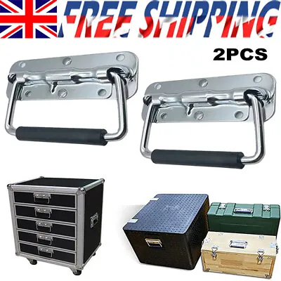 2Pcs Silver Cabinet Handles Metal Handles Case Handle Supply Toolbox Handle UK • £9.95