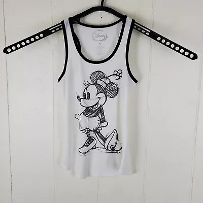 Minnie Mouse Tank Top Womens Small White Graphic Scoop Neck Sleeveless Disney • $12.54