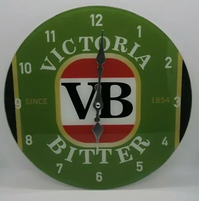 30 Cm Vb Victoria Bitter Beer Glass Wall Clock Collectable Man Cave Garage Shed • $32.16