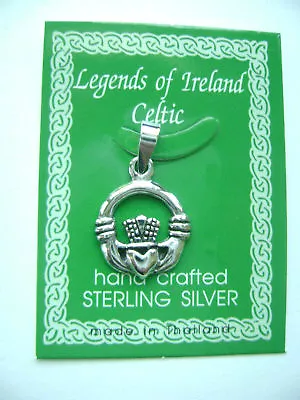 Sterling Silver Irish Celtic Claddagh Pendant New Celtic • $9.95