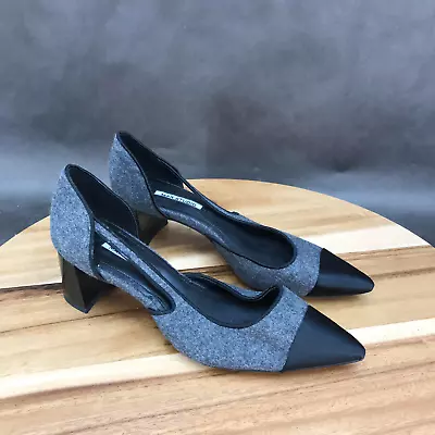 Max Studio Gray Black D'Orsay Slip On Heels Pumps Womens Size 6 B • $16.40