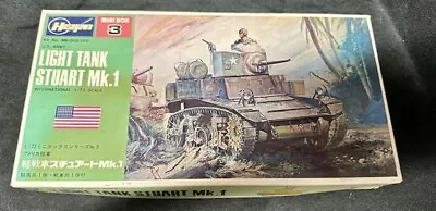 MB-003 Hasegawa 1/72 Light Tank Stuart Mk.1 Model Kit - Mini Box 3 - Open Box • $19.99