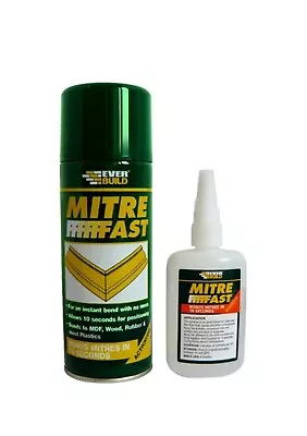 Everbuild JUMBO Mitre Fast Fix Super Glue Bonding Kit 100g Glue&400ml Activator • £13.99