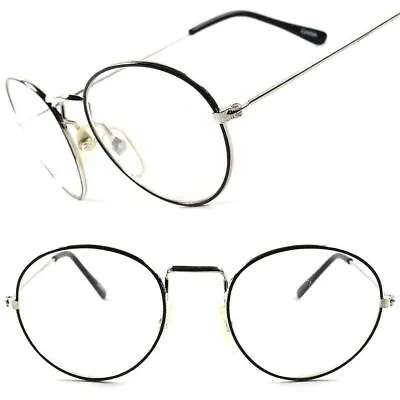 Old Fashioned Vintage Retro 60s Hippie Mens Womens Wire Frame Clear Lens Glasses • $14.99