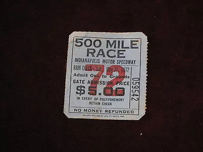 1972  Indy 500 Ticket Stub • $21.95