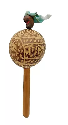 Hand Carved Gourd With Wood Handles Maraca Shaker 12 Inches 12  • $10.88