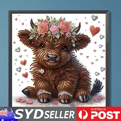 5D DIY Partial Special Shaped Drill Diamond Painting Flower Calf Decor 30x30cm • $10.59