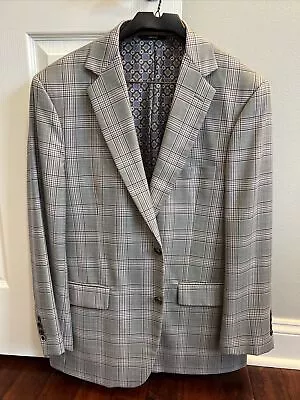 ALLEN EDMONDS Men’s Sport Coat Blazer Plaid 42R Purple Gray Jacket • $89.99