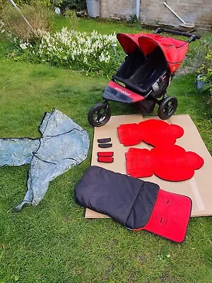 Stunning Out N About Nipper V4 Stroller Jogger Double Twin Pushchair With Extras • £359.99