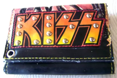 Kiss Army Vintage Studded Leather Wallet Band Picture On Back • $49.99