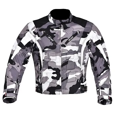 Men's Motorcycle Motorbike Jacket Waterproof Cordura CE Armoured Camouflage • $50.51