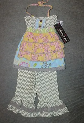 Mustard Pie 2-Piece Set (Rigby Apron Top & Kashmir Crops) - Size 3T - NWT • $34.99