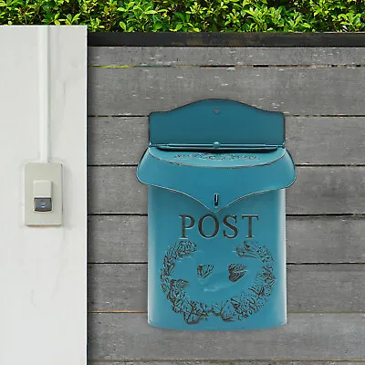 Wall Mount Mailbox Storage Iron Rural Vintage Outdoor Rugged Mailbox Letter Box • $32.01